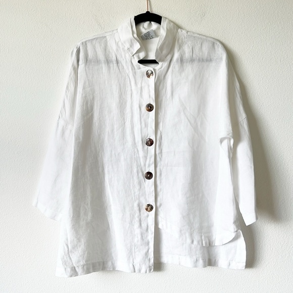 Click By Color Me Cotton Linen Button down Shirt - Picture 1 of 15
